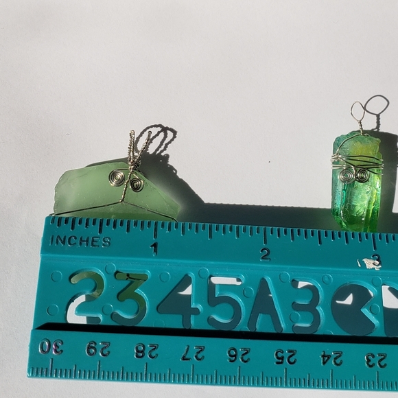 lot of 2 Quartz and Sea Glass pendants, NWOT, gems - Picture 7 of 14